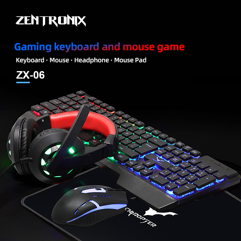ZX-06 4-in-1 Gaming Combo Set (Headphone, Keyboard, Mouse, Mouse Pad)