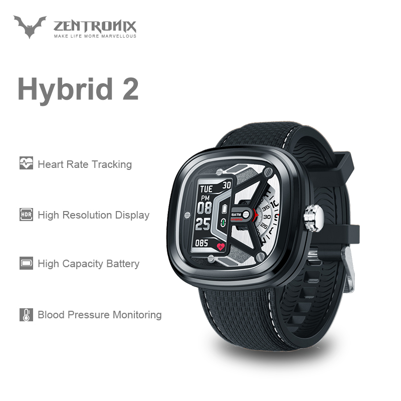 Zeblaze Hybrid 2 Smartwatch Heart Rate 50M Waterproof 0.96'' IPS Fashionable and Stylish Industrial Elements Long Battery Life