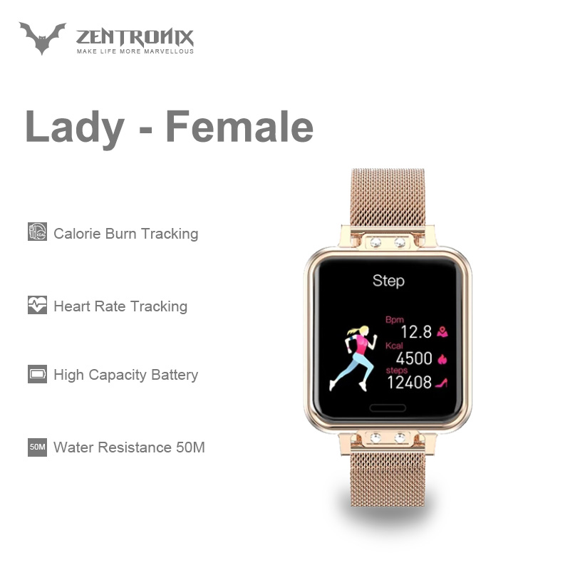 North Edge Lady 2021 Stylish Women Smart Watch Square Screen Smartwatch For Girls Heart Rate Blood Pressure Monitor For Android IOS